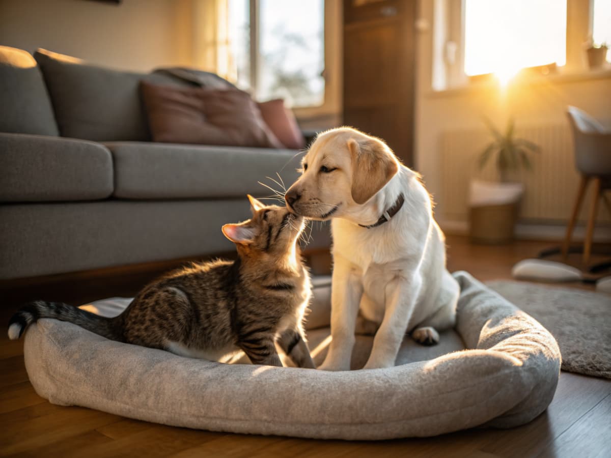 Cats and dogs receiving holistic pet care